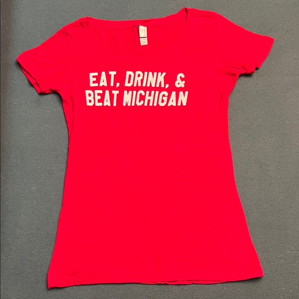 Ohio State fan, scoop neckline, long length